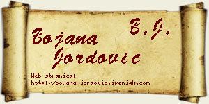 Bojana Jordović vizit kartica